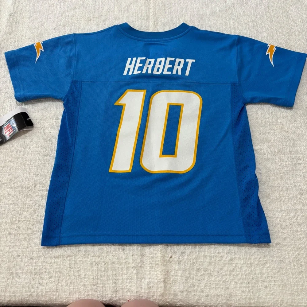 NFL Team Apparel Los Angeles Chargers Justin Herbert 10 Jersey Kids Large 7 Blue